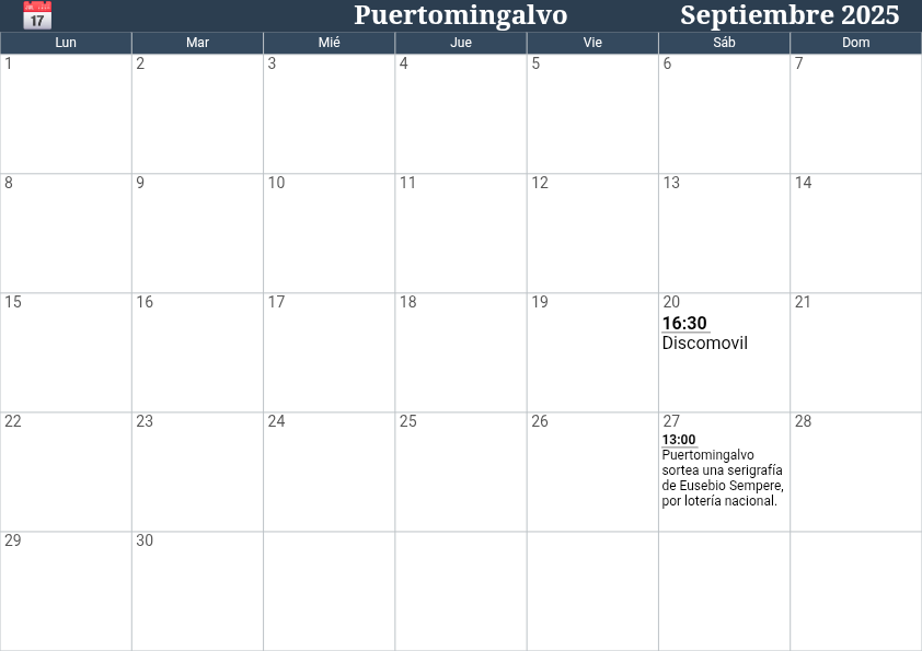 Calendario agosto 2025
