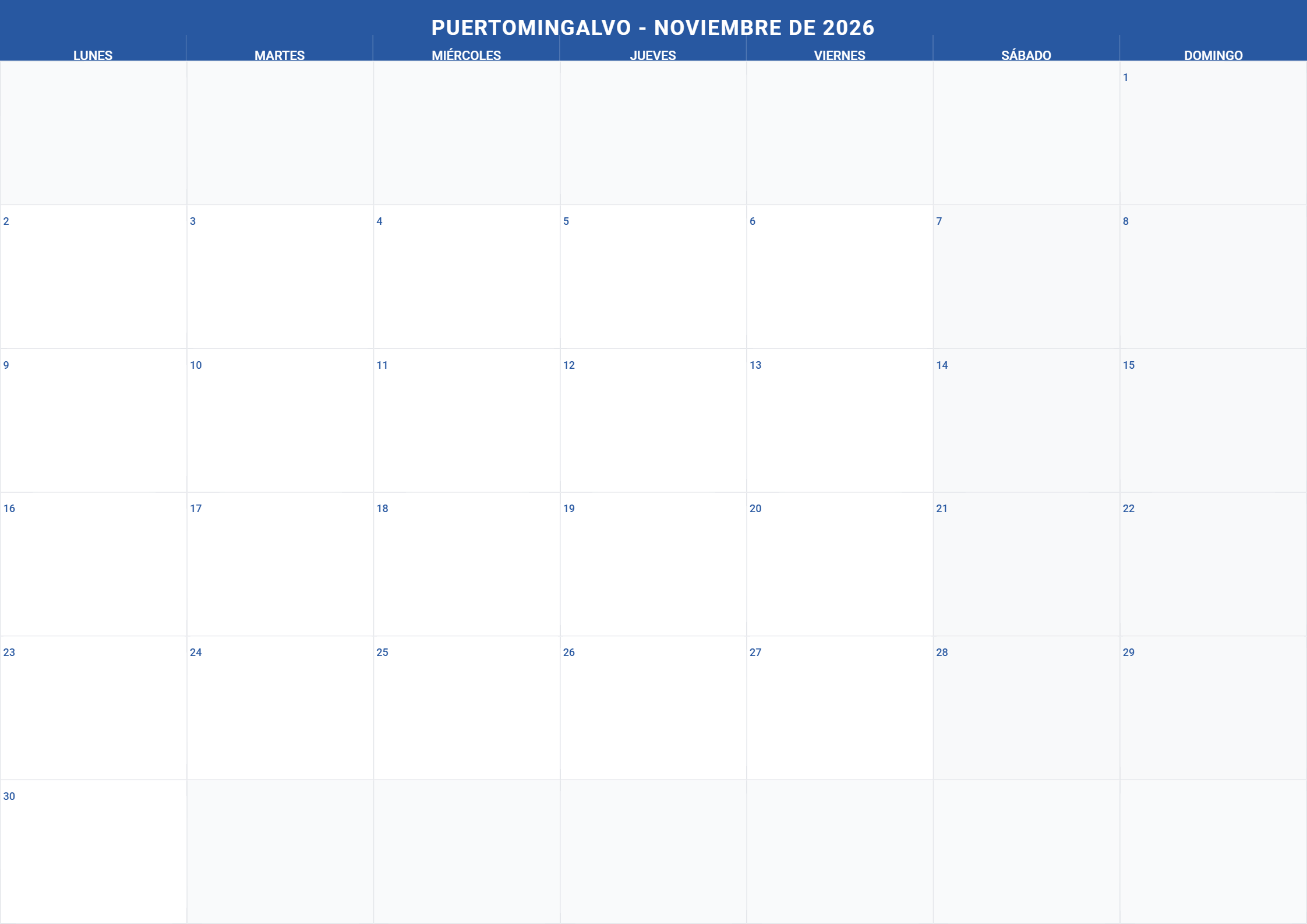 Calendario Mes 11