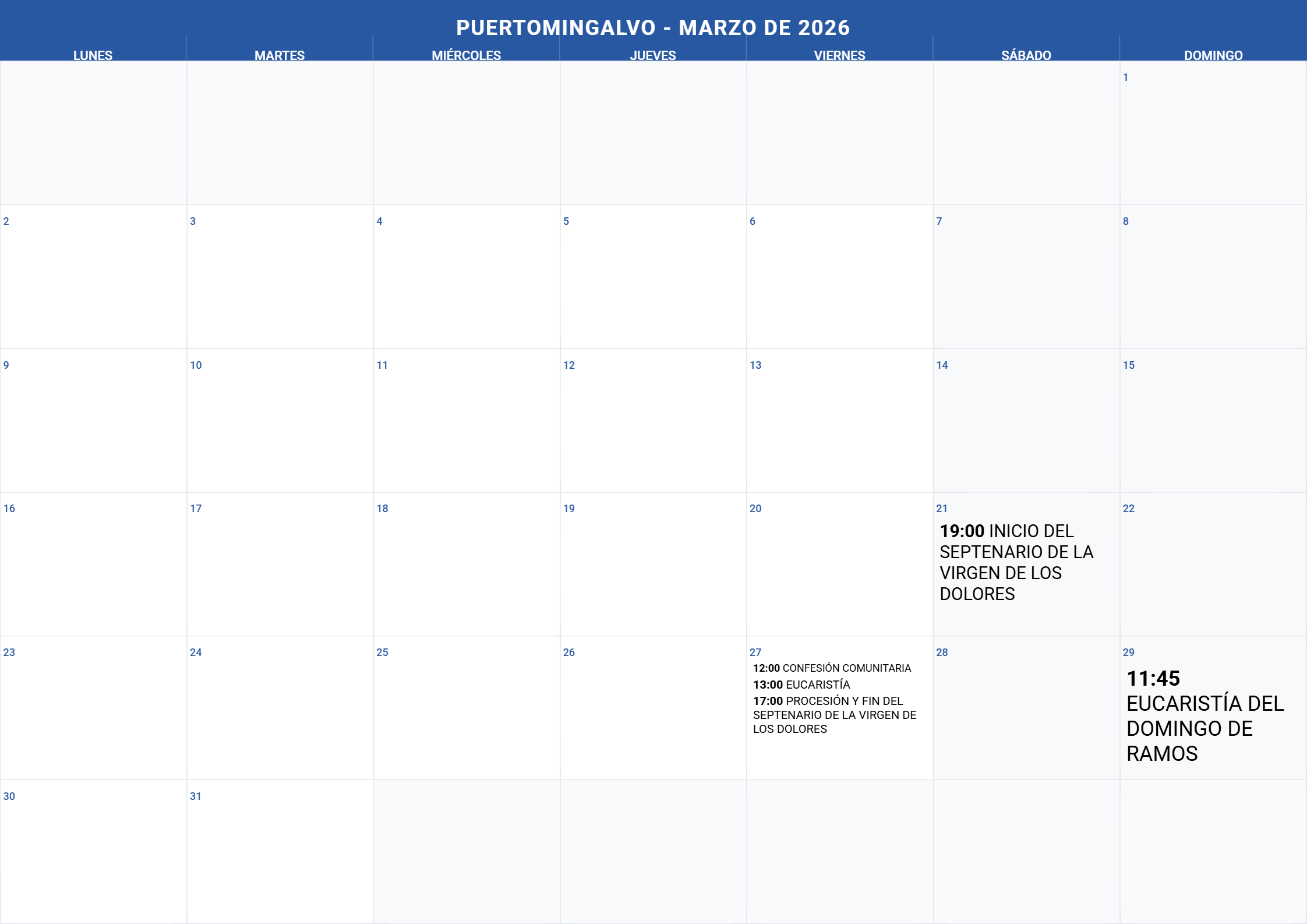 Calendario Mes 3