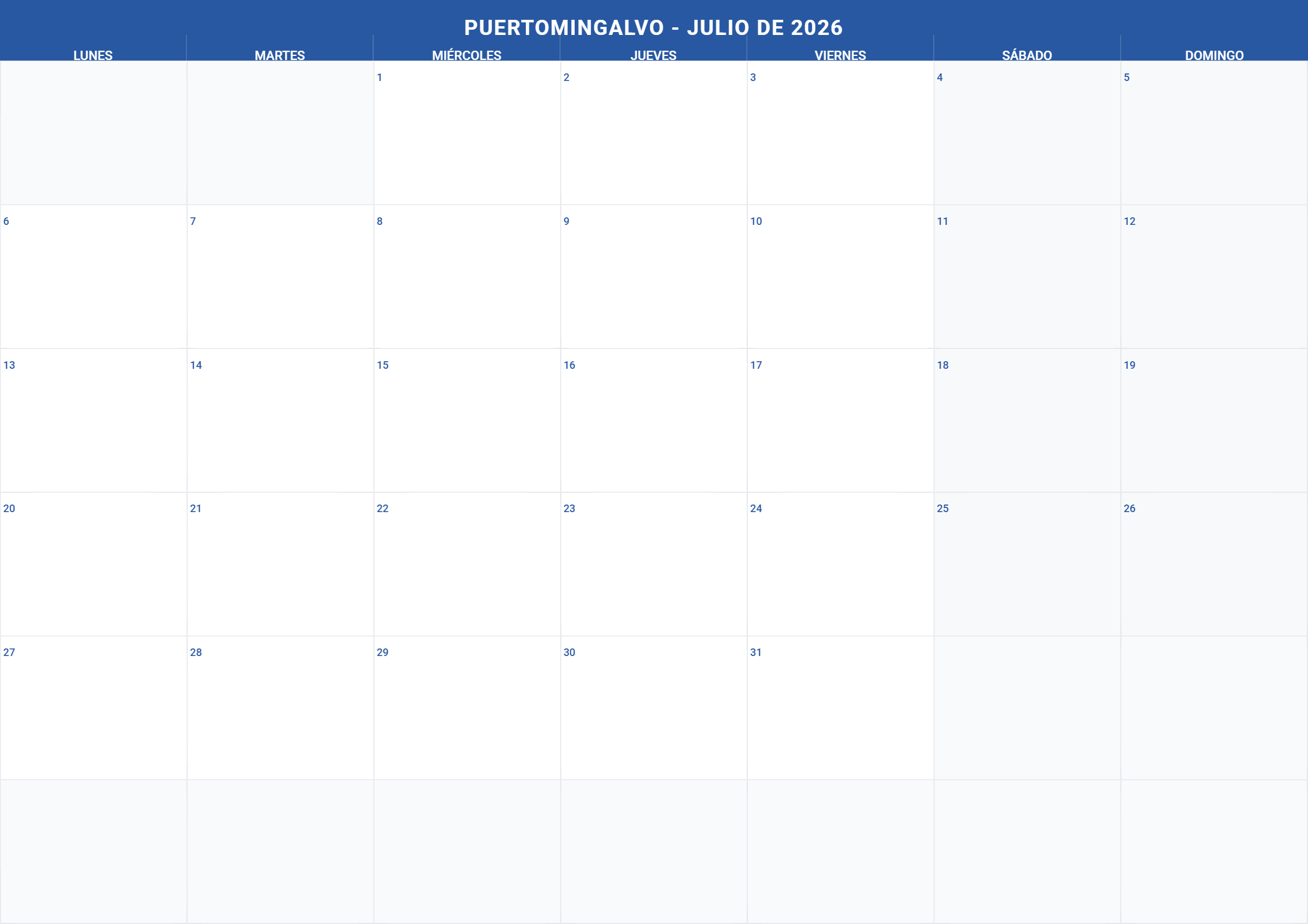 Calendario Mes 7
