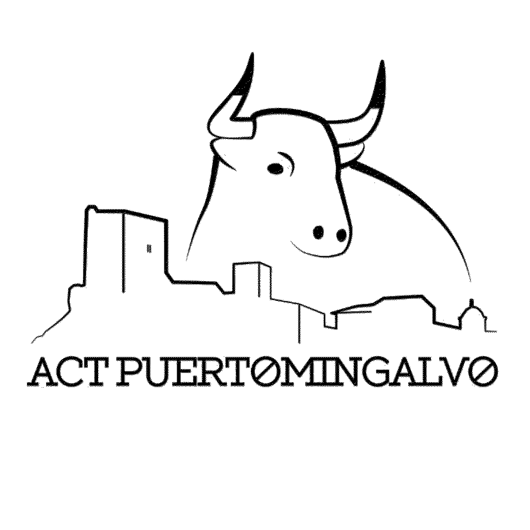 Logotipo de la ACT - Asociación Cultural Taurina de Puertomingalvo con fondo transparente