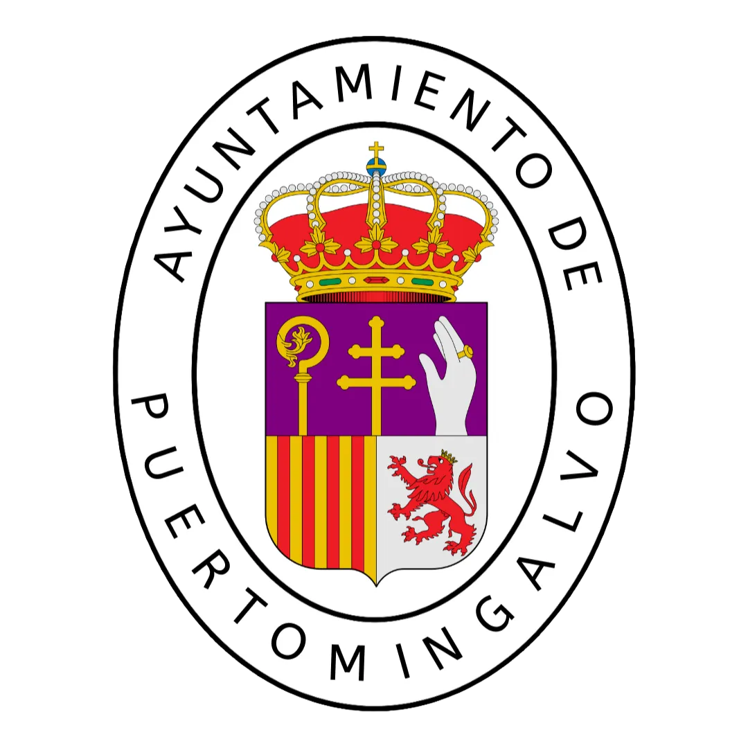 Sello del Ayuntamiento de Puertomingalvo con fondo transparente