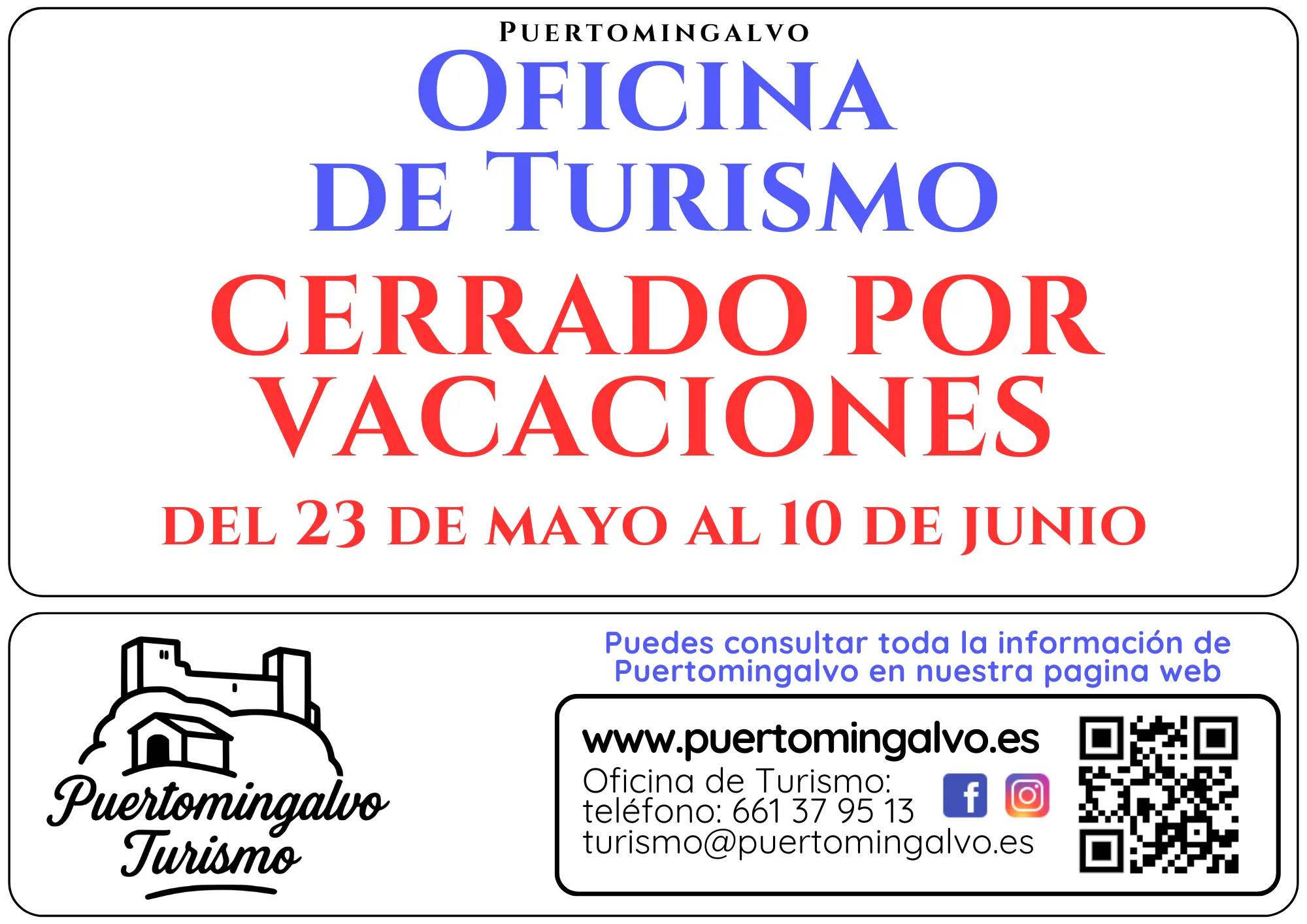 Horario detallado durante el periodo de vacaciones